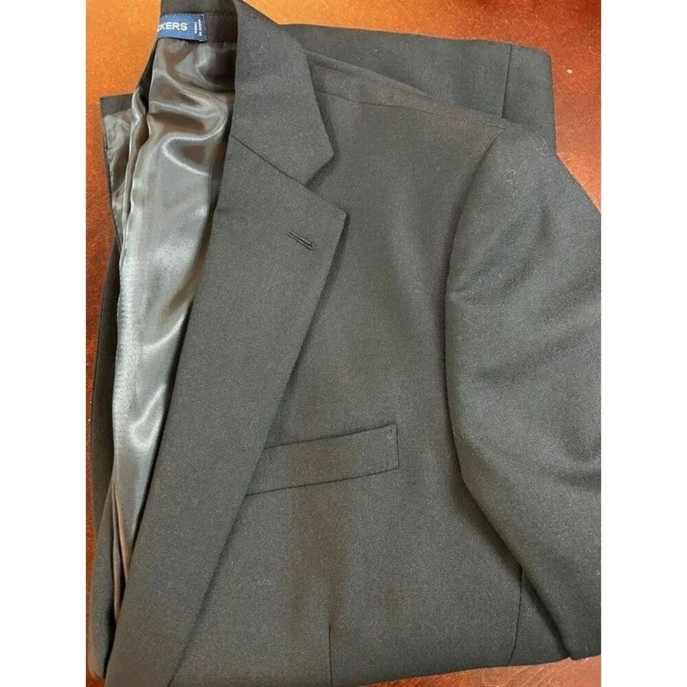 Dockers Black Solid Blazer 40R Single-Breasted Two-Button Notch Lapel Jacket